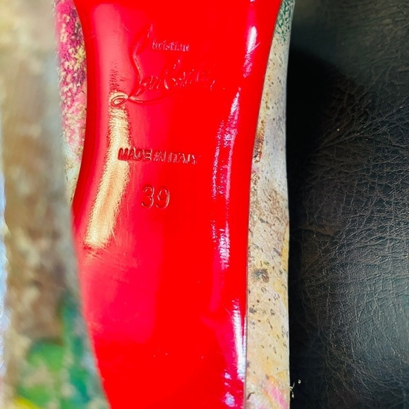 Christian Louboutin So Kate, Multicolor paint splash cork Glitter Pumps, EU 39 - Picture 2 of 10
